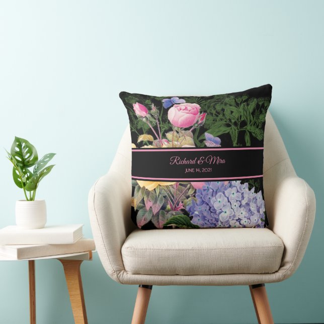 Chic Hydrangea och Ro Keepsaké Dekorativ kudde (Stol)