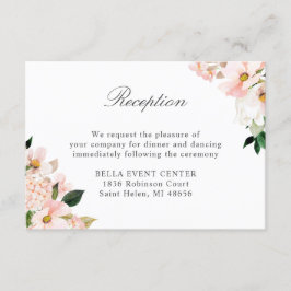 Chic Hydrangea Rosa Blommigt Bröllopsrecept Tilläggskort