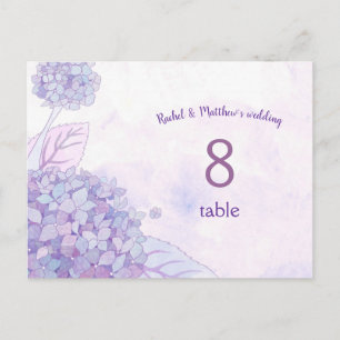 Chic Hydrangeas Bröllop Bordsnummer Card
