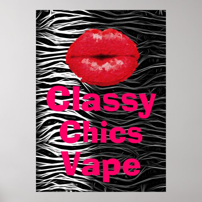 Chic i djurutskriftsklassen Vape Premium Poster (Framsidan)