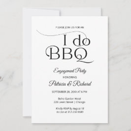 Chic I DO BBQ Engagemangsparty Inbjudan