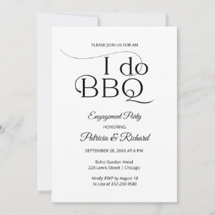 Chic I DO BBQ Engagemangsparty Inbjudan