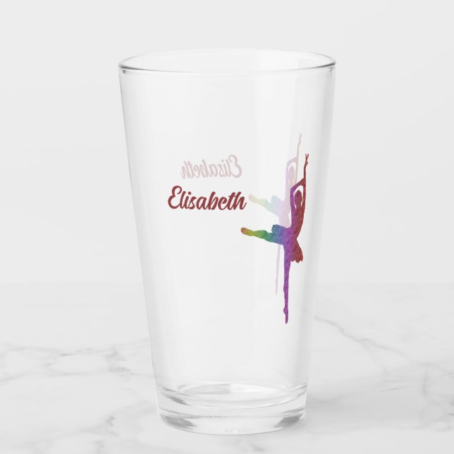 Chic "I Kärlek Ballet" Silhouette Ballerina Glass Glaskopp (Framsida)