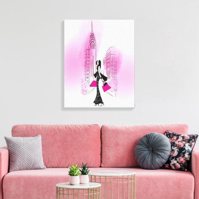 Chic i New York City Stretched Kanvastryck (Insitu (Vardagsrum))