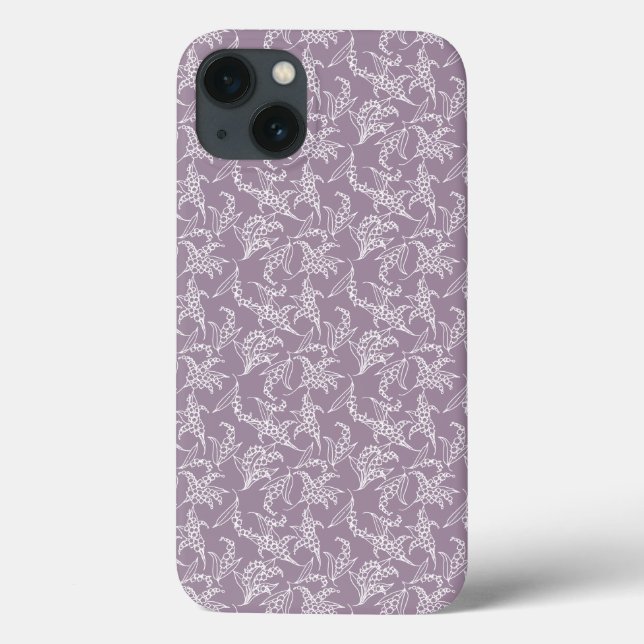 Chic i Pad Case, White Lilies of the Valley: Mauve (Baksida)