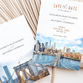 Chic i Urban Brooklyn Bridge Spara datumskylten Inbjudningar