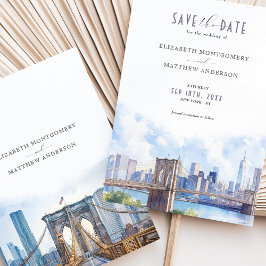 Chic i Urban Brooklyn Bridge Spara datumskylten Inbjudningar