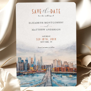 Chic i Urban Brooklyn Bridge Spara datumskylten Inbjudningar