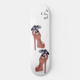 Chic Illustration Mini Skateboard Bräda 18,5 Cm