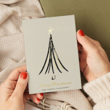 Chic Illustrerad Julgran Guld