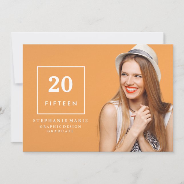 Chic inbjudan 2015 för enkelhetsfotostudenten (Framsida)