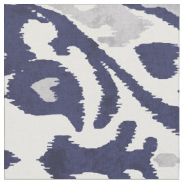Chic indigo blue grått white ikat tribal mönster tyg