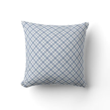 Chic Indigo Blue White Preppy Check Pillow