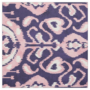Chic indigoblått och rosa ikat stambaserat mönst tyg