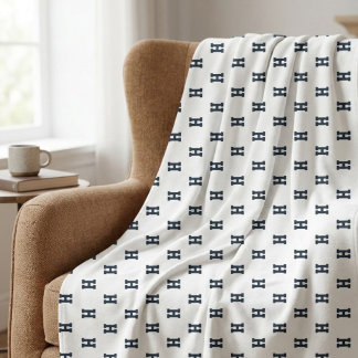 Chic Initial Monogram Personalized Blanket  Fleecefilt