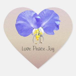 Chic inspiration Blommigt Kärlek Peace Joy Ro Guld Hjärtformat Klistermärke