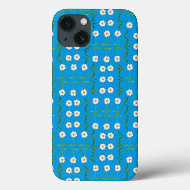Chic iPad Case-Mate Fodral: Vita Daisy på Teal (Baksida)