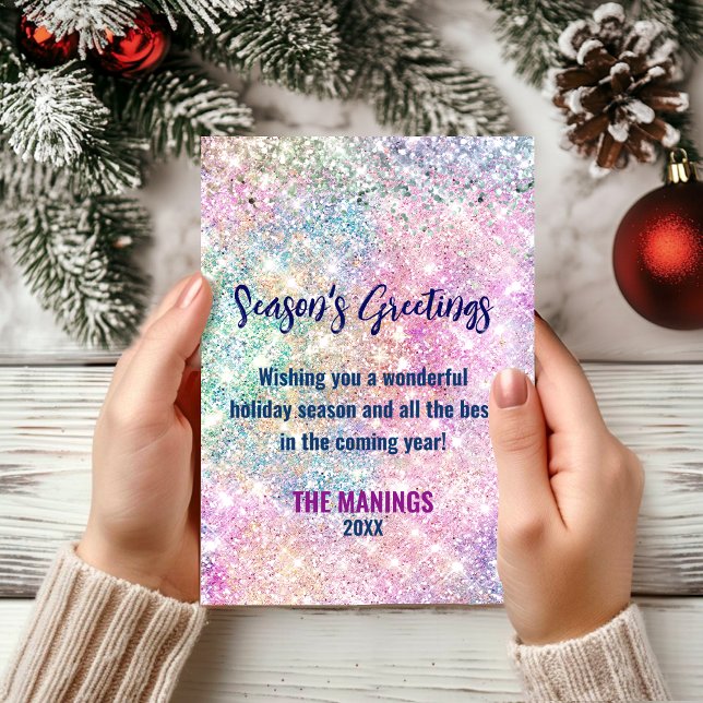 Chic Iridscent rosa glitter jul nytt år (Skapare uppladdad)