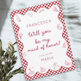 Chic Italienska-Thned Roligt Maid of honor Frieri Anteckningskort