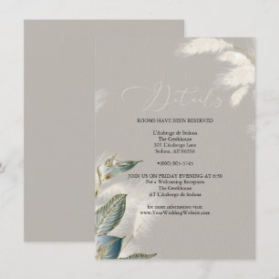 Chic Ivory Teal Pampas Grass Inbjudningar