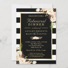 Chic Ivory White Flowers Bröllop Rehearsal Dinner Inbjudningar