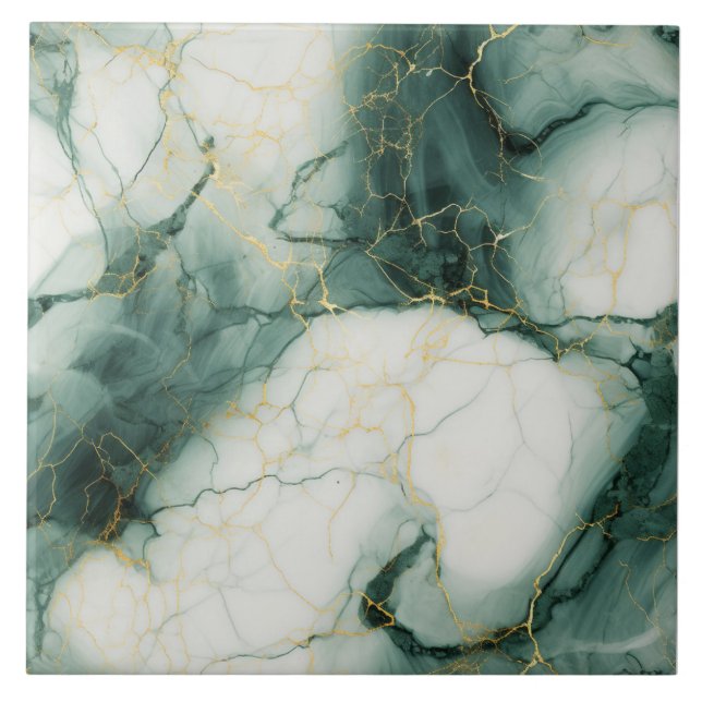 Chic Jade & Ivory Marcular Tile Kakelplatta (Framsidan)