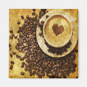 Chic Java cappuccino Coffee Beans Coffee Älskare Magnet
