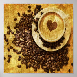 Chic Java cappuccino Coffee Beans Coffee Älskare Poster