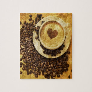 Chic Java cappuccino Coffee Beans Coffee Älskare Pussel