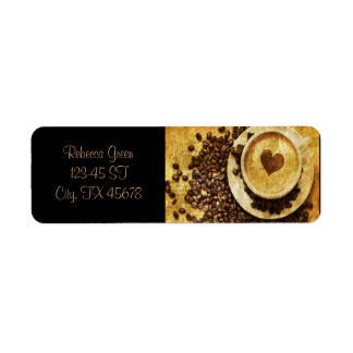 Chic Java cappuccino Coffee Beans Coffee Älskare Returadress Etikett