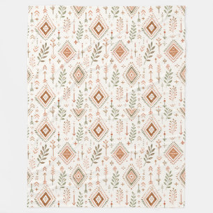 Chic jordnära boho regnbåge blad fleece filt konst