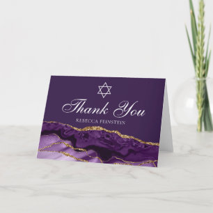 Chic judisk Bat mitzvah Lila Guld Star av David Tack Kort