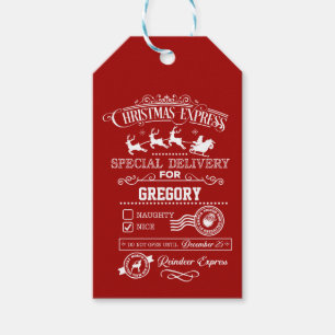 Chic jul Express Speciell Delivery Monogram Presentetikett