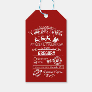 Chic jul Express Speciell Delivery Monogram Presentetikett