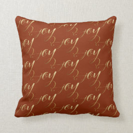Chic jul Guld Terracotta Helgdag Joy Mönster Kudde