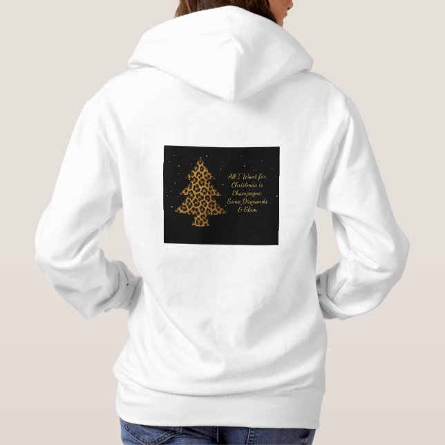 Chic jul leopardträd  t shirt (Baksida)