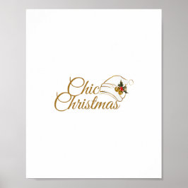 Chic jul - minimalisttomten Hat & Holly Desig Poster
