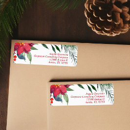 Chic jul Poinsettia Business Returadress Returadress Etikett