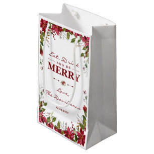 Chic Jul Red Poinsettia Eat Drink & be Merry