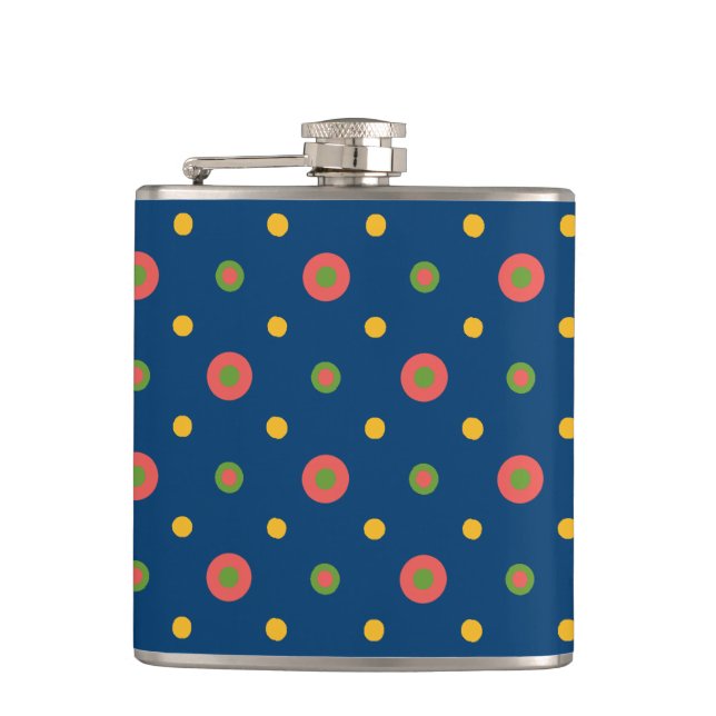 Chic Jumbo Polka dots på marinblå höftkolv Fickplunta (Framsidan)