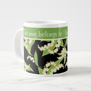 Chic Jumbokaffe Mugg: Lilies of the Valley, Black Jumbo Mugg