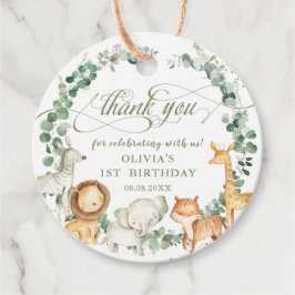 Chic Jungle Animals Greenery Birthday Baby Shower Gåvor Etiketter