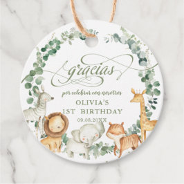 Chic Jungle Animals Greenery Birthday Baby Shower Gåvor Etiketter