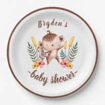 Chic Jungle Animals Greenery Neutralt Baby Shower