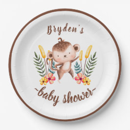 Chic Jungle Animals Greenery Neutralt Baby Shower