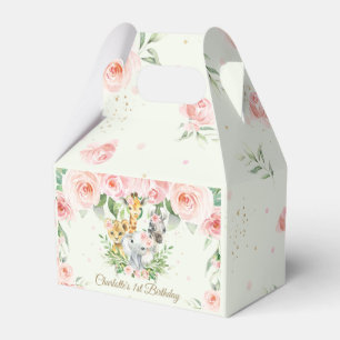 Chic Jungle Animals Safari Rosa Blommigt Tack  Presentaskar