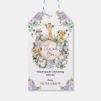 Chic Jungle Safari Animals Lila Blommigt Flicka
