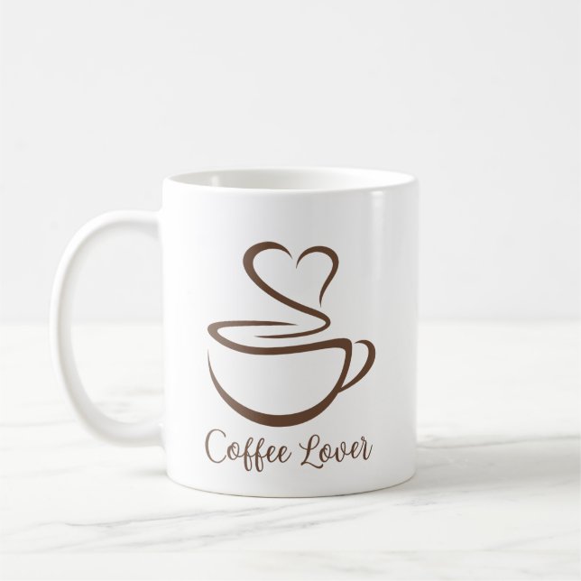 Chic Kaffe Älskare Heart Minimalist Mugg (Vänster)