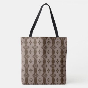 Chic kaffe brun och sand beige tygkasse