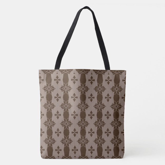 Chic kaffe brun och sand beige tygkasse (Framsida)